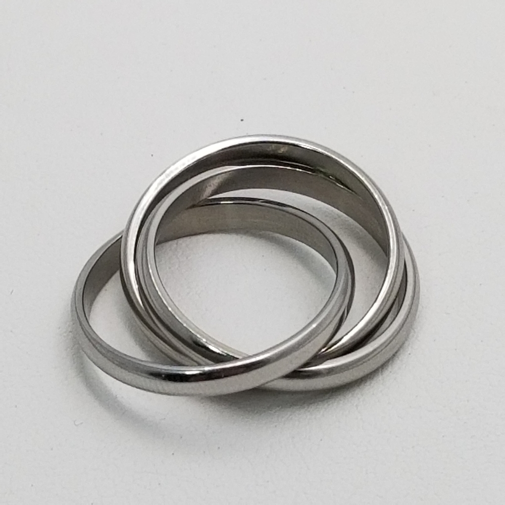 Stainless Steel Triple Rolling Ring Sz 7.75 - Picture 8 of 8